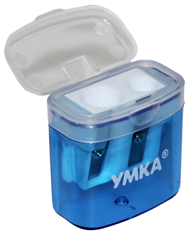 Підстругачка для олівців УМКА (ТЧ65-06), пластикова, з контейнером, 2 отвори